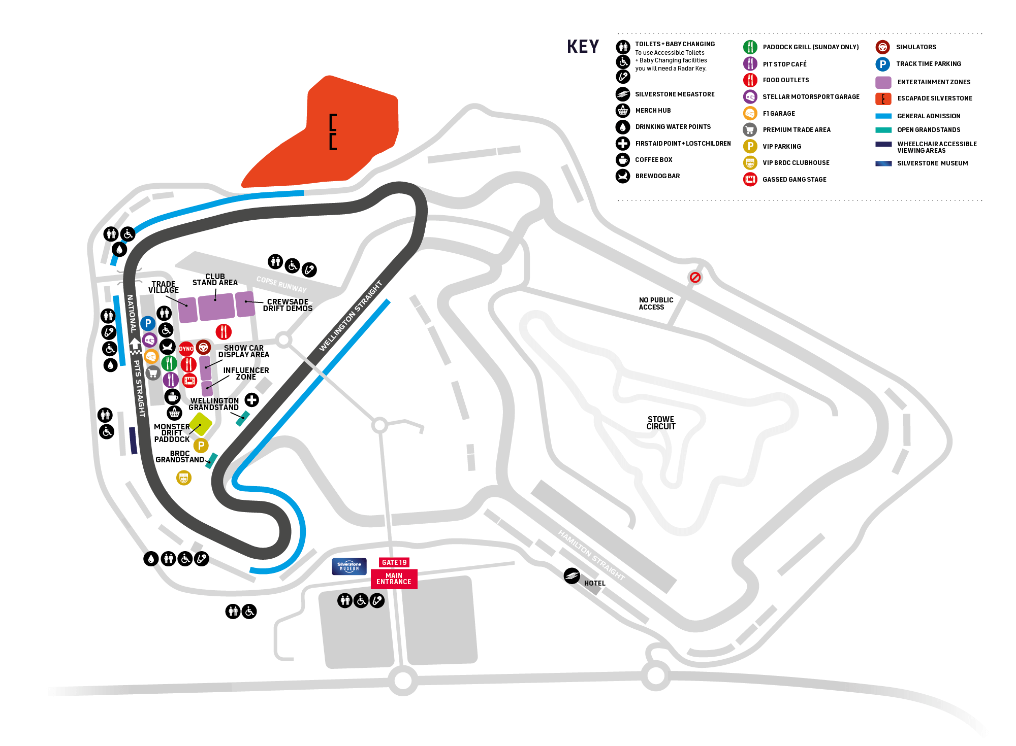 map of gassed on track event at silverstone