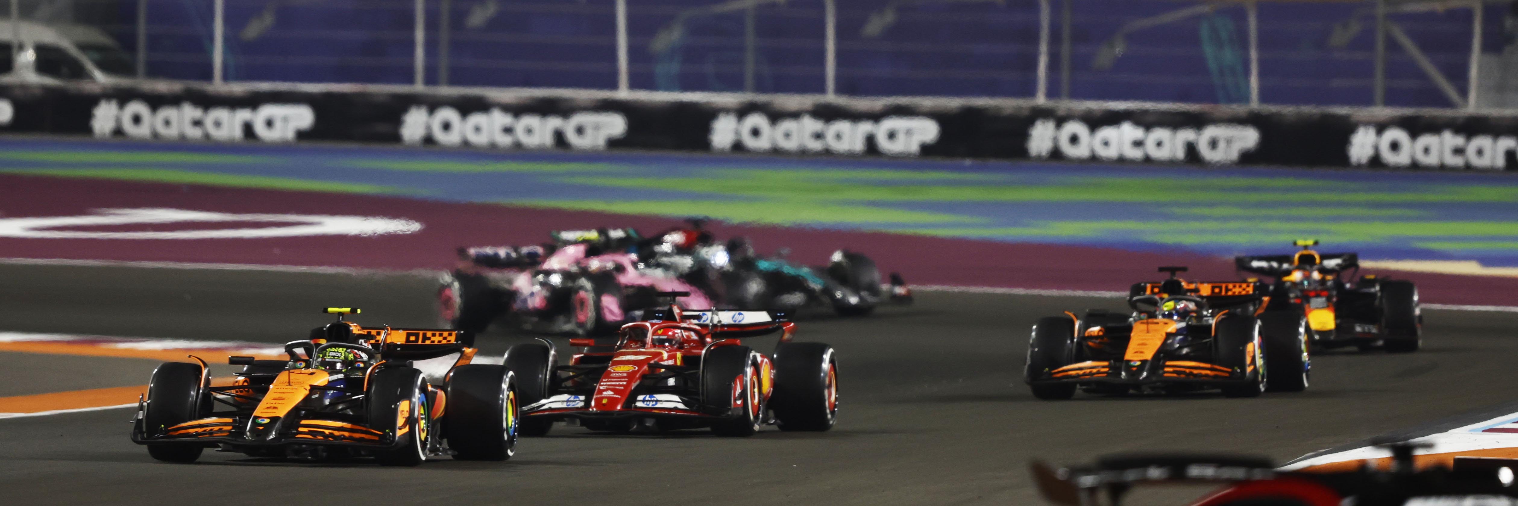 McLaren F1 leads Ferrari at the Qatar Grand Prix