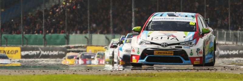 Tom Ingram on track at Silverstone for the BTCC