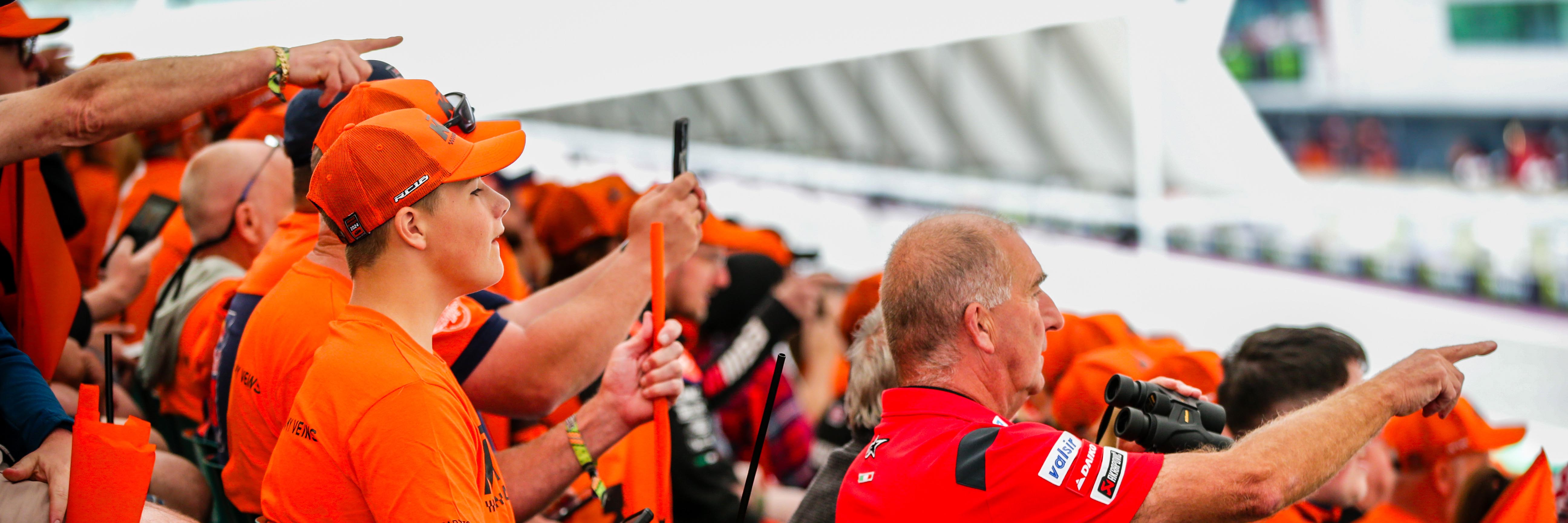 KTM fans in the MotoGP grandstand