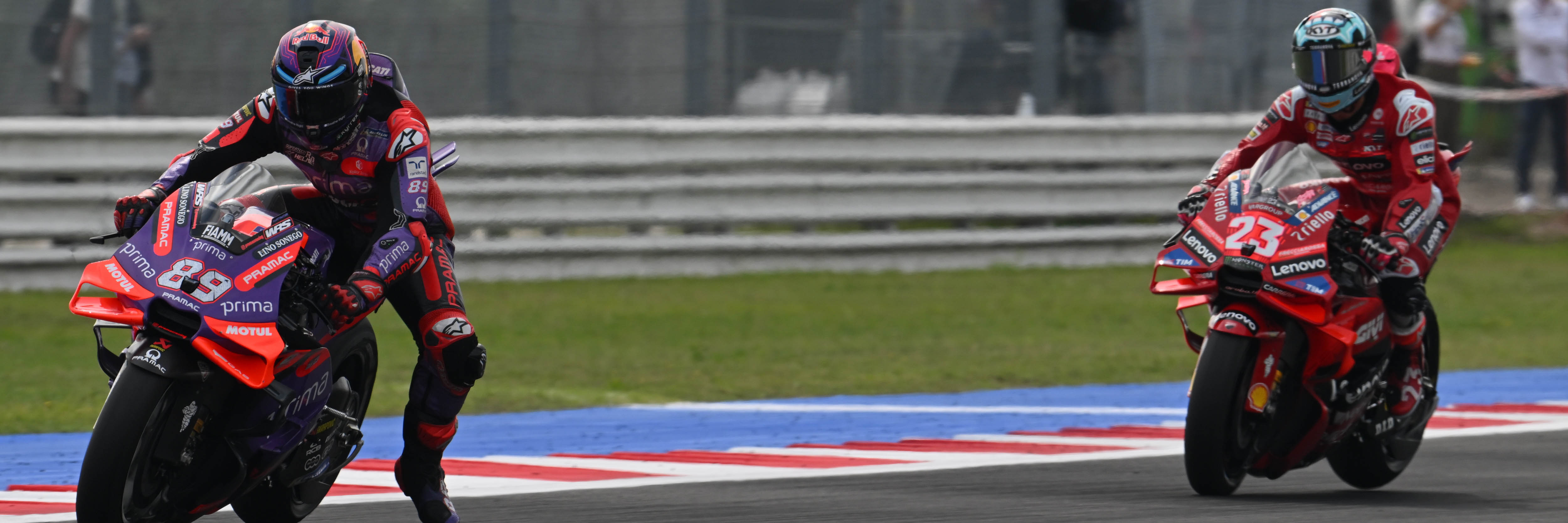 Jorge Martin and Enea Bastianini battle for the win at Misano