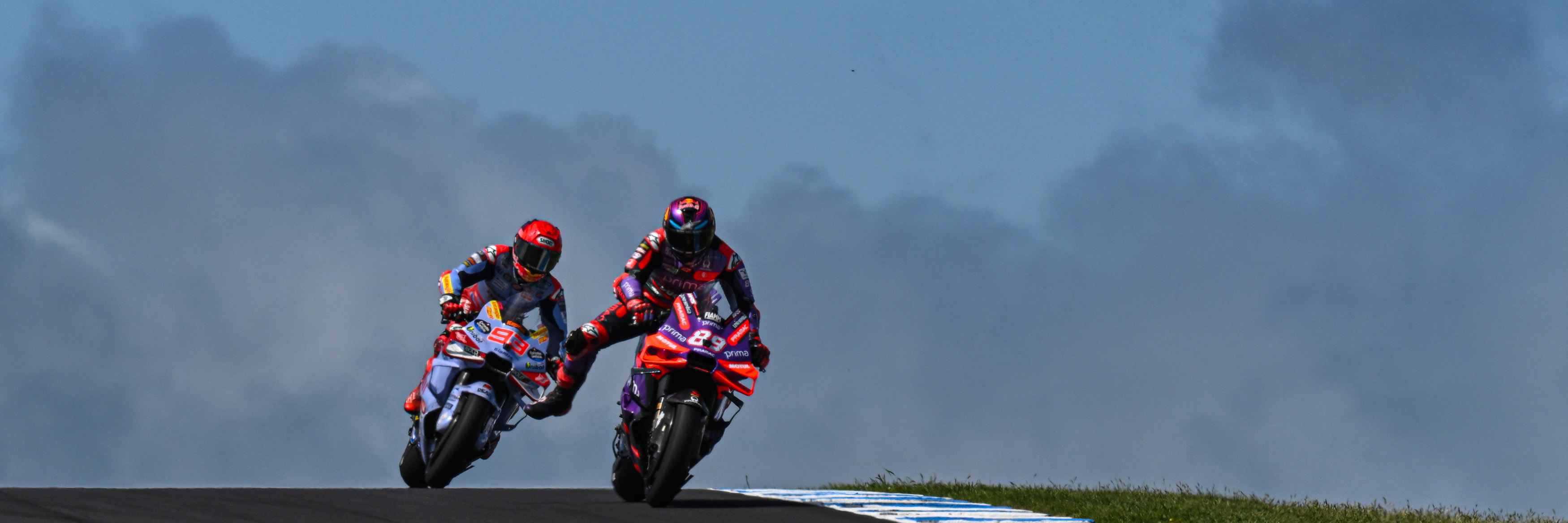 Jorge Martin and Marc Marquez racing at Philip Island