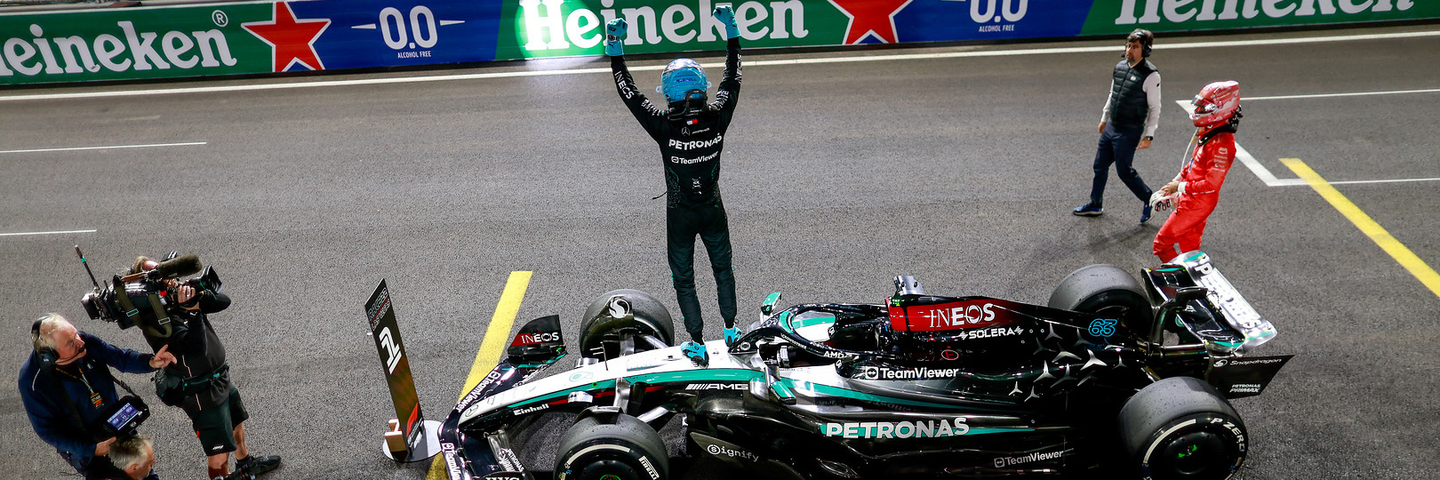 George Russell after winning the Las Vegas Grand Prix