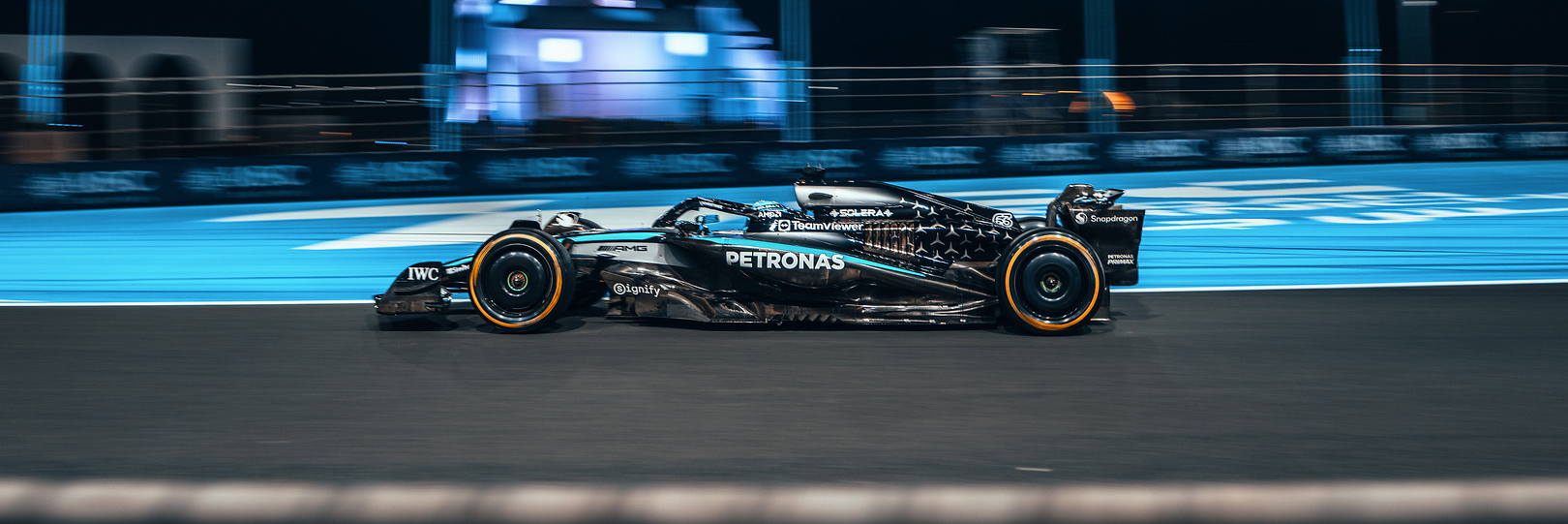 George Russell racing to fifth in Jeddah