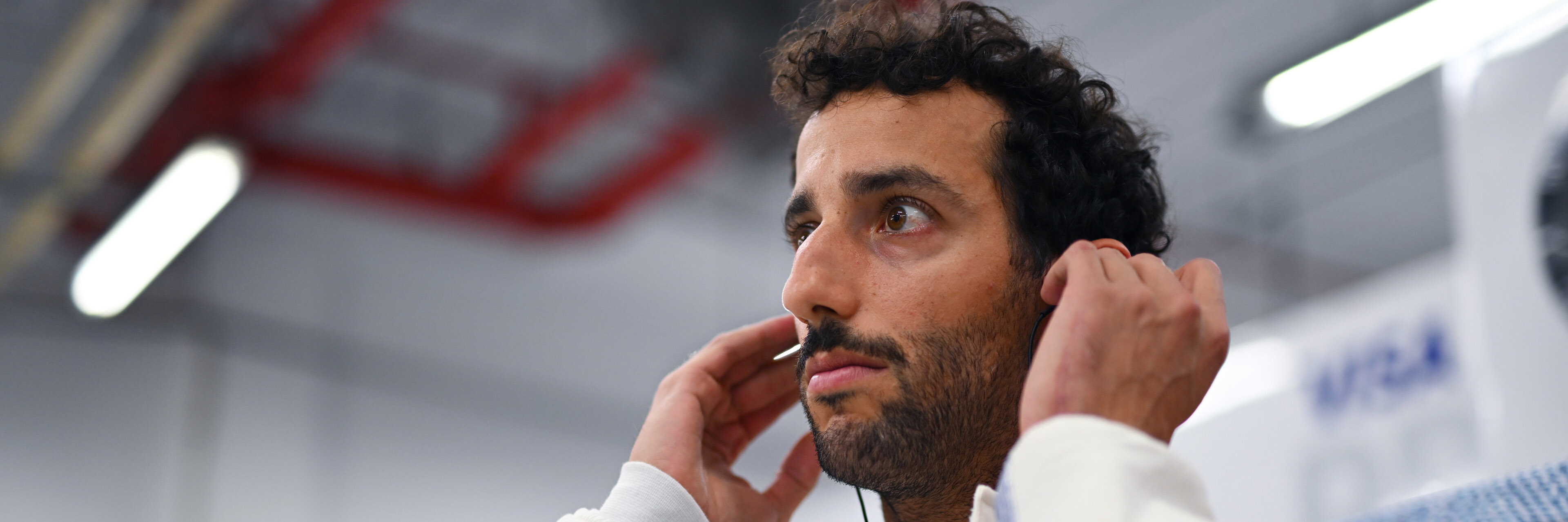 Daniel Ricciardo in the RB garage at the Singapore Grand Prix