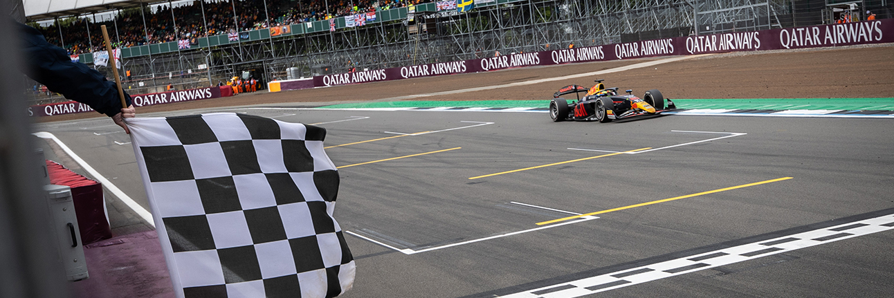 Isack Hadjar winning the 2024 F2 Feature Race at Silverstone