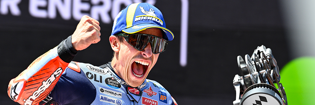 Marquez celebrates a third place finish at Catalunya