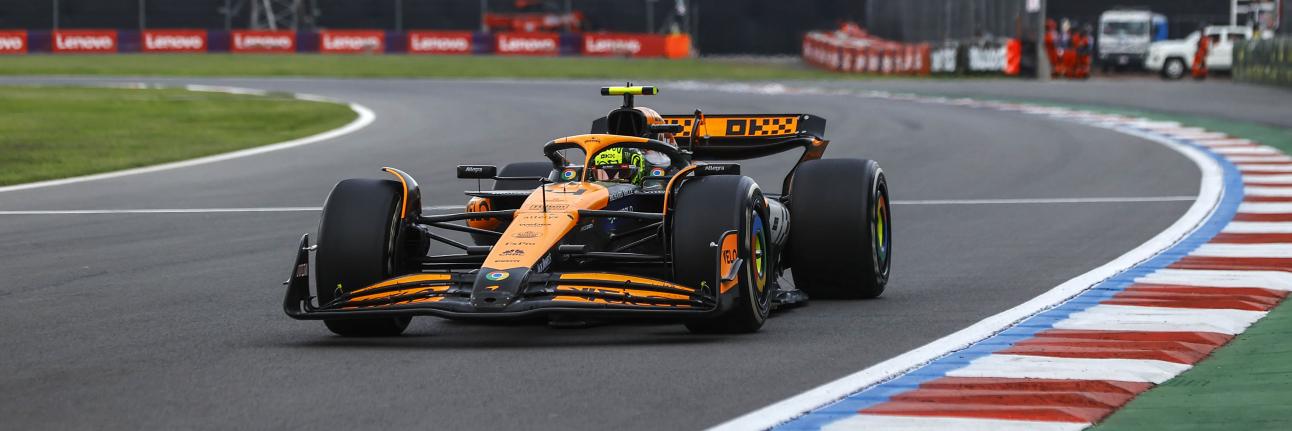 F1 title hopeful Lando Norris on track at the 2024 Mexican Grand Prix