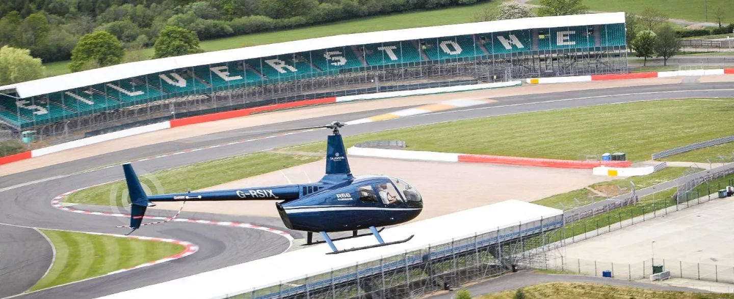 Silverstone Helicopter above the circuit granstands
