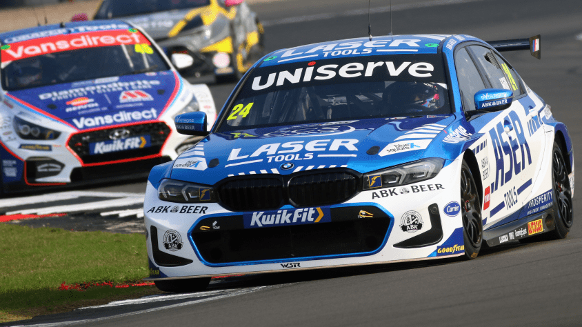 BTCC cars on track